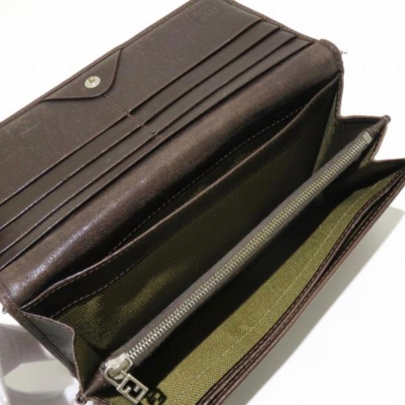 FENDI Zucca pattern brown long wallet unisex Authentic - Picture 5 of 6